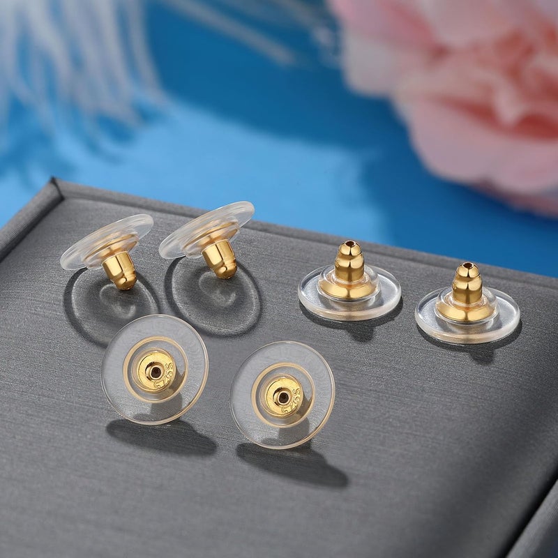 Formulen 925 Sterling Silver Locking Earring Backs Replacements, 18K Gold Earring Backs Replacements for Studs Heavy Droopy Earrings Hypoallergenice No-Irritate Secure Earring Backs for Adults G - Image 5
